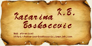 Katarina Boškoćević vizit kartica